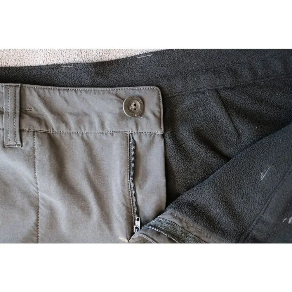EDDIE BAUER Insulated Pants Womens Petite 12 Gray Faux Fleece Lined Cargo Hiking - Picture 11 of 14